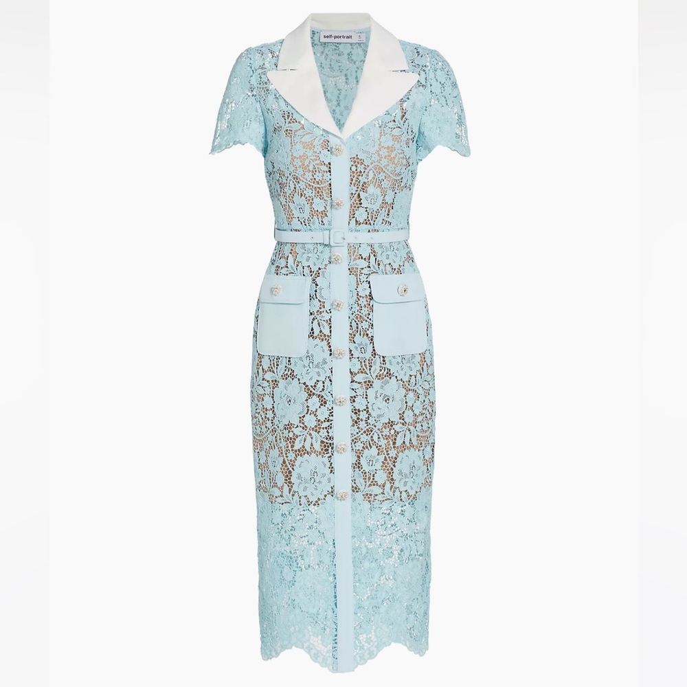 Elegant Lace Midi Dress from Self-Portrait